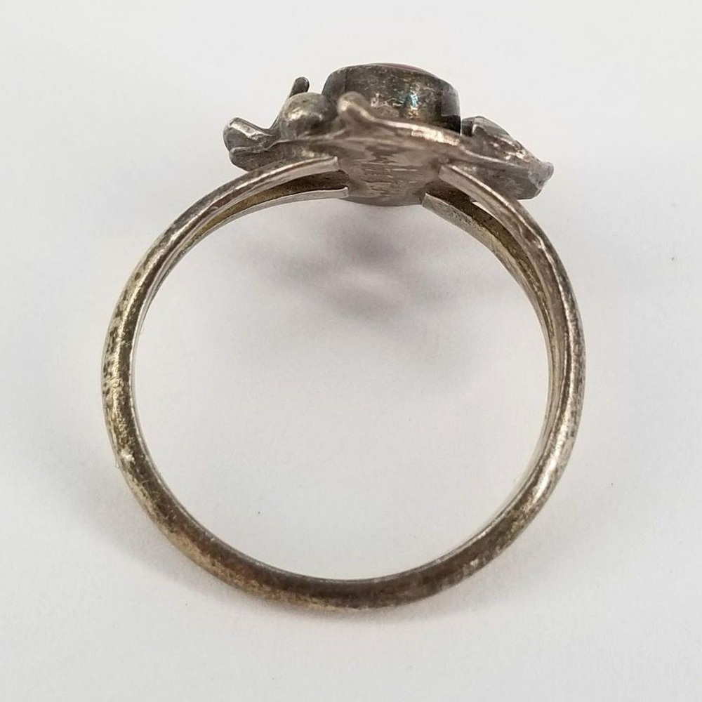 Vintage Navajo Sterling Silver Pink Mother of Pearl Shell Leaf Ring 5 / 2.7g - Picture 6 of 8